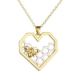 *CAPRIA* Gold Honeycomb Heart Fashion Necklace